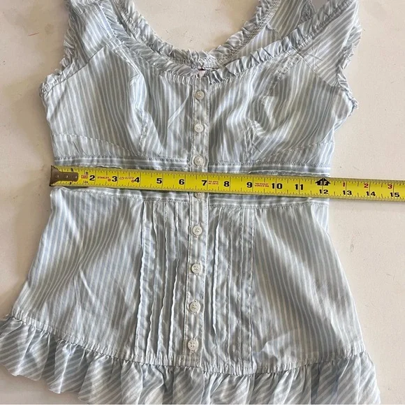 Guess Striped Blue Ruffle Top - Picture 6 of 6
